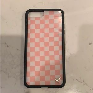 iPhone 6/7/8 Plus Pink Checkered Wildflower Case